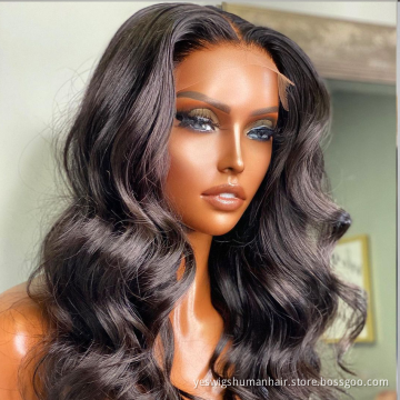 Wholesale Body Wave Brazilian Virgin Human Hair Hd Full Lace Front Wig Cheap Transparent Glueless Lace Frontal Wig Human Hair